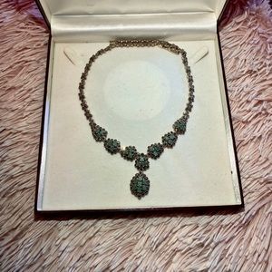 Vintage jade and silver necklace